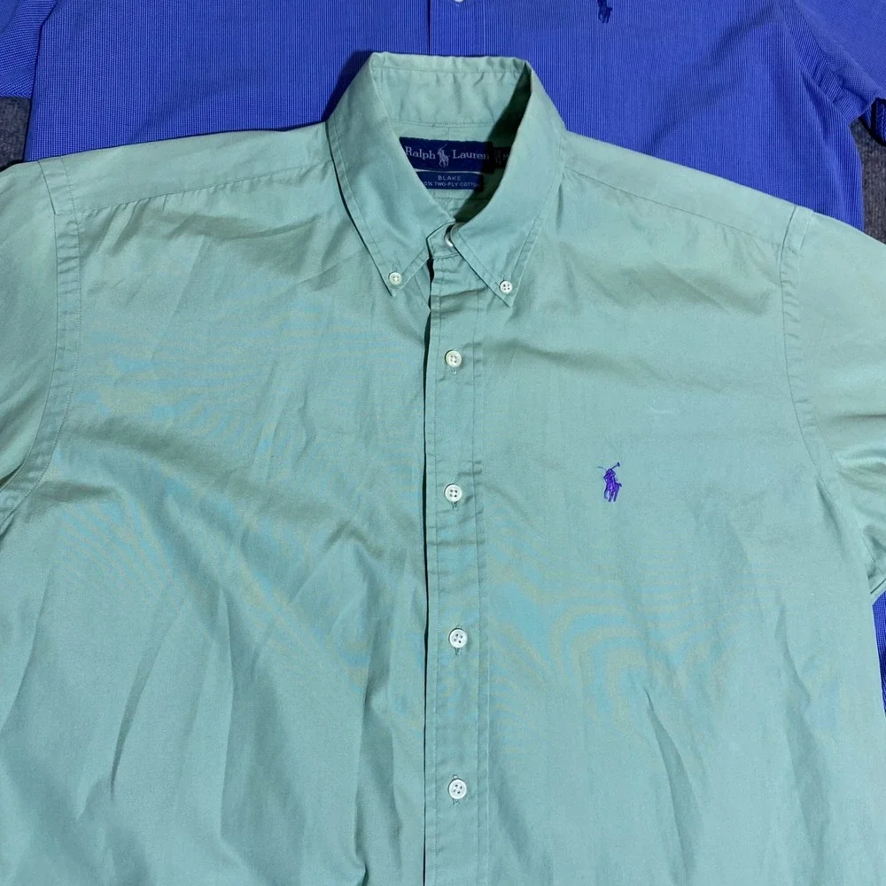 Lot of 2 Polo Ralph Lauren Blake Mens Medium Short Sleeve Button Down Shirts